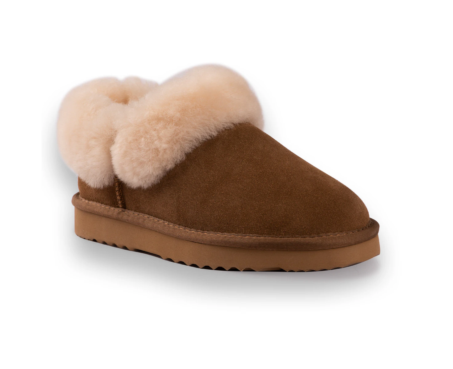 Aus Wooli Ugg Coogee Unisex Sheepskin Wool Traditional Ankle Slippers - Copper