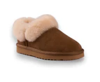 Aus Wooli Ugg Coogee Unisex Sheepskin Wool Traditional Ankle Slippers - Copper