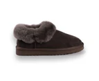 Aus Wooli Ugg Coogee Unisex Sheepskin Wool Traditional Ankle Slippers - Grey