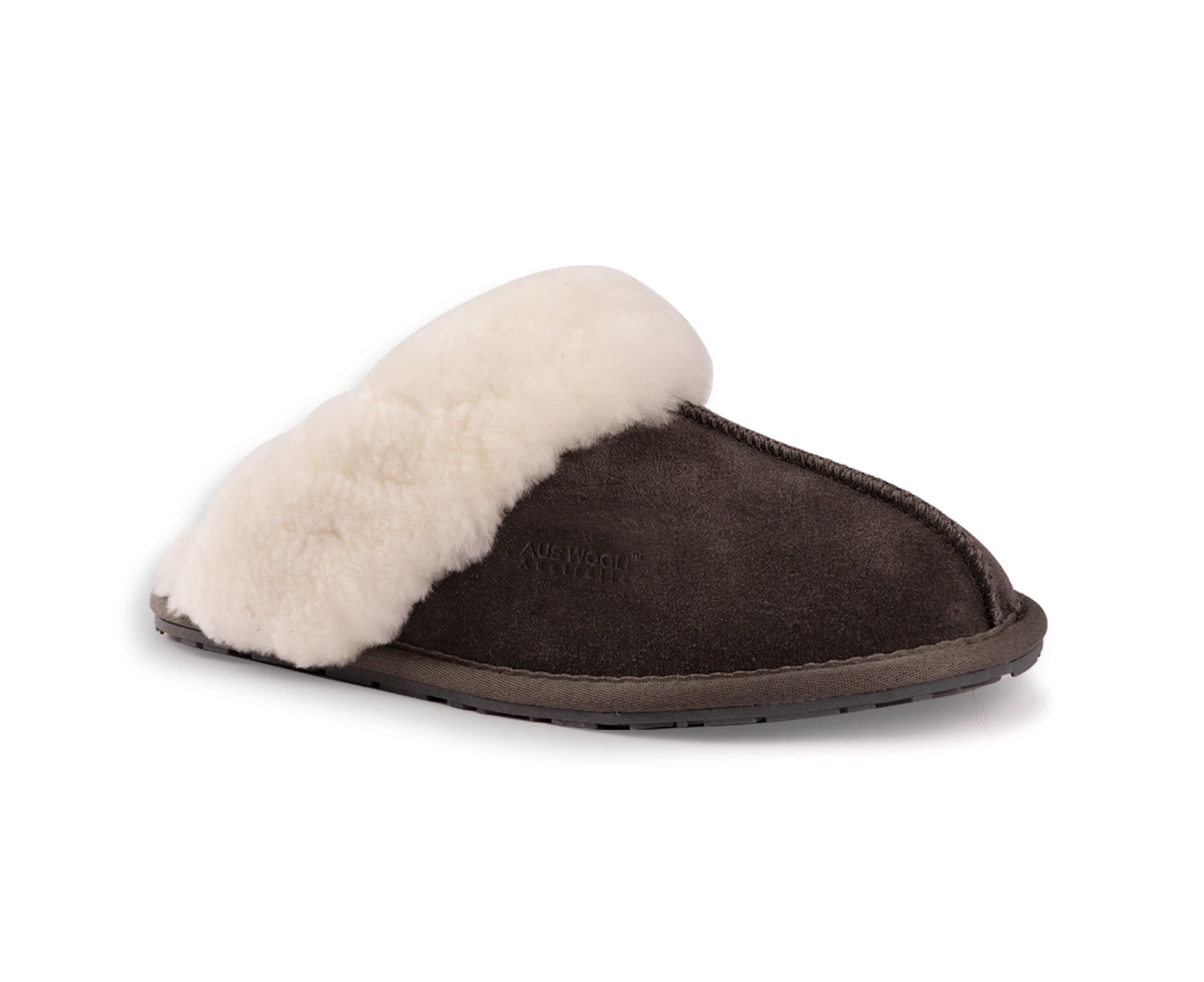 Aus Wooli Ugg Shelley Unisex Sheepskin Wool Shelley Slippers - Grey