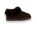 Aus Wooli Ugg Coogee Unisex Sheepskin Wool Traditional Ankle Slippers - Brown