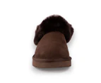 Aus Wooli Ugg Coogee Unisex Sheepskin Wool Traditional Ankle Slippers - Brown