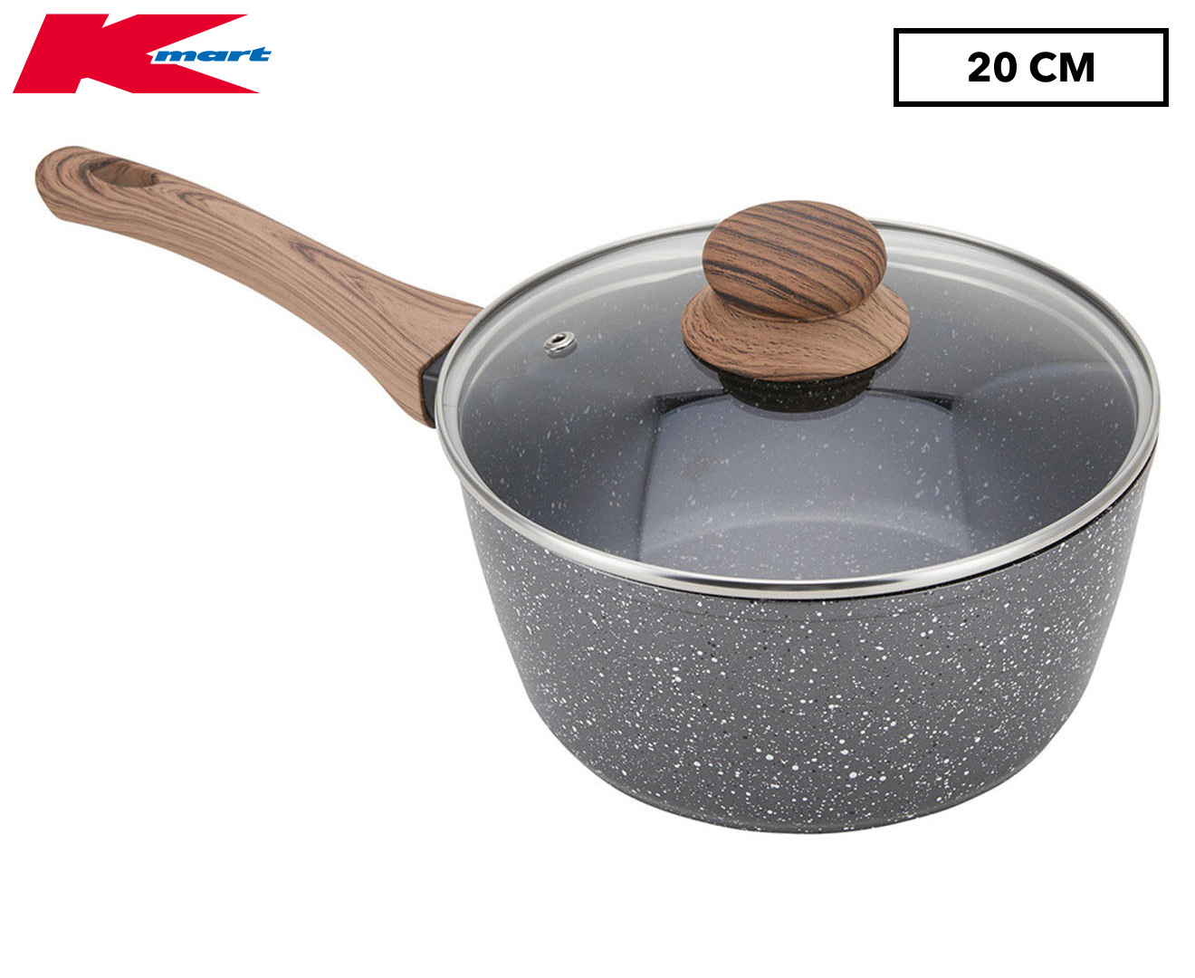 Anko Non-Stick Aluminium Saucepan with Glass Lid