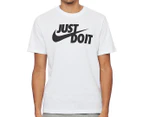 Nike Men's Just Do It Swoosh Tee / T-Shirt / Tshirt - White