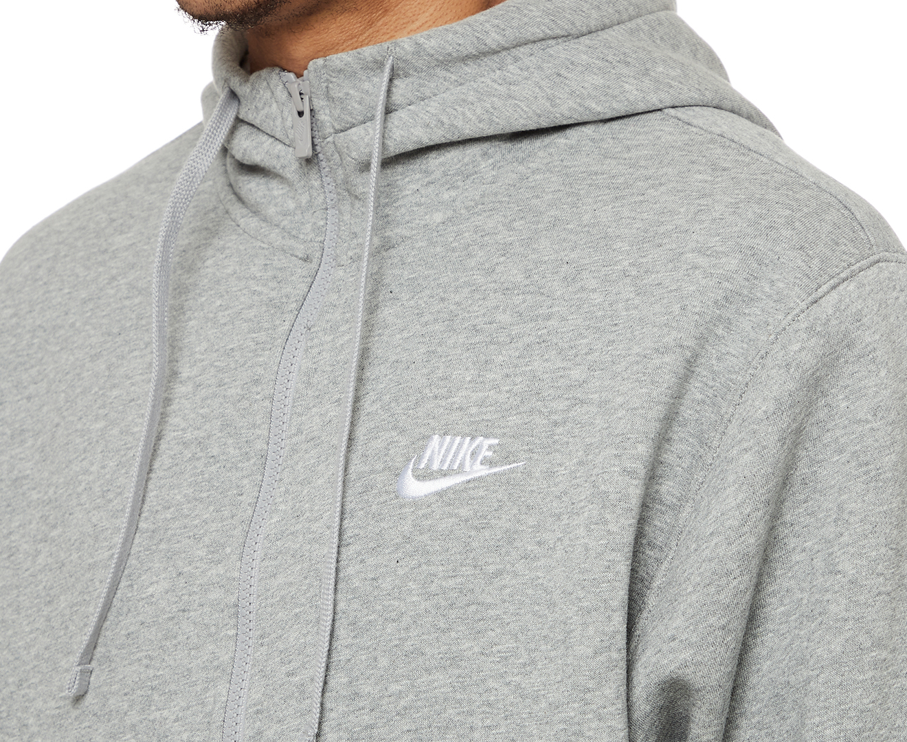 Nike Sportswear Men's Club Full-Zip Fleece Hoodie - Grey | Catch.co.nz