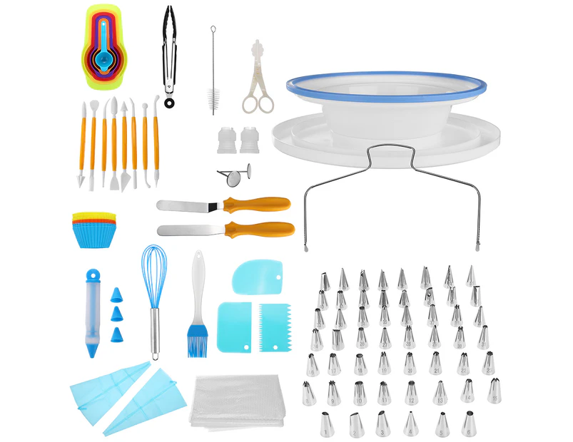 118Pcs Cake Decorating Supplies Pieces Kit Fondant Icing Cutters Tools Plunger
