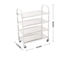 SOGA 2X 4 Tier Stainless Steel Kitchen Dinning Food Cart Trolley Utility Size Square Medium