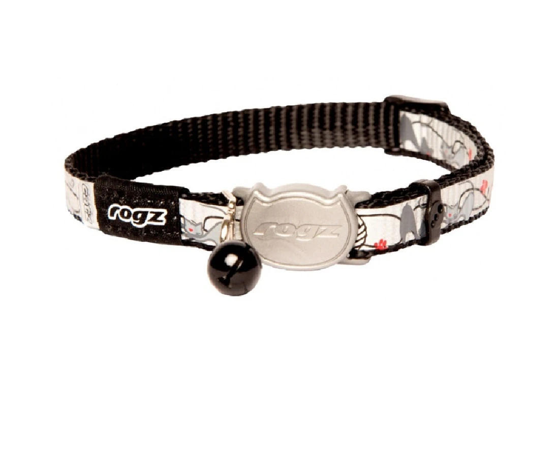 Rogz Reflectocat Safeloc Collar Black Cat