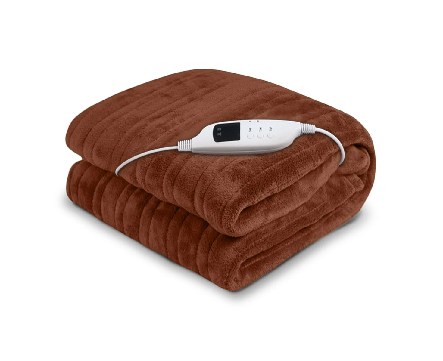 Laura Hill Heated Electric Blanket Throw Rug Coral Warm Fleece Brown