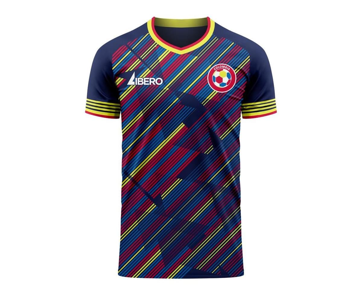 COLOMBIA MENS SOCCER JERSEY T-SHIRT MITRE COLOMBIANO CREW TEE FOOTBALL 