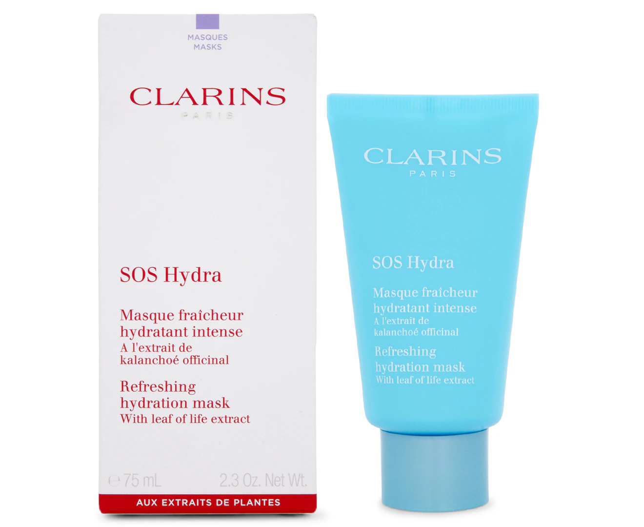 Clarins SOS Hydra Refreshing Hydration Mask with Leaf Of Life Extract  For Dehydrated Skin 75ml/2.3oz