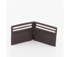 RFID Genuine Cowhide Rugged Leather Men Money Clip Wallet - Brown