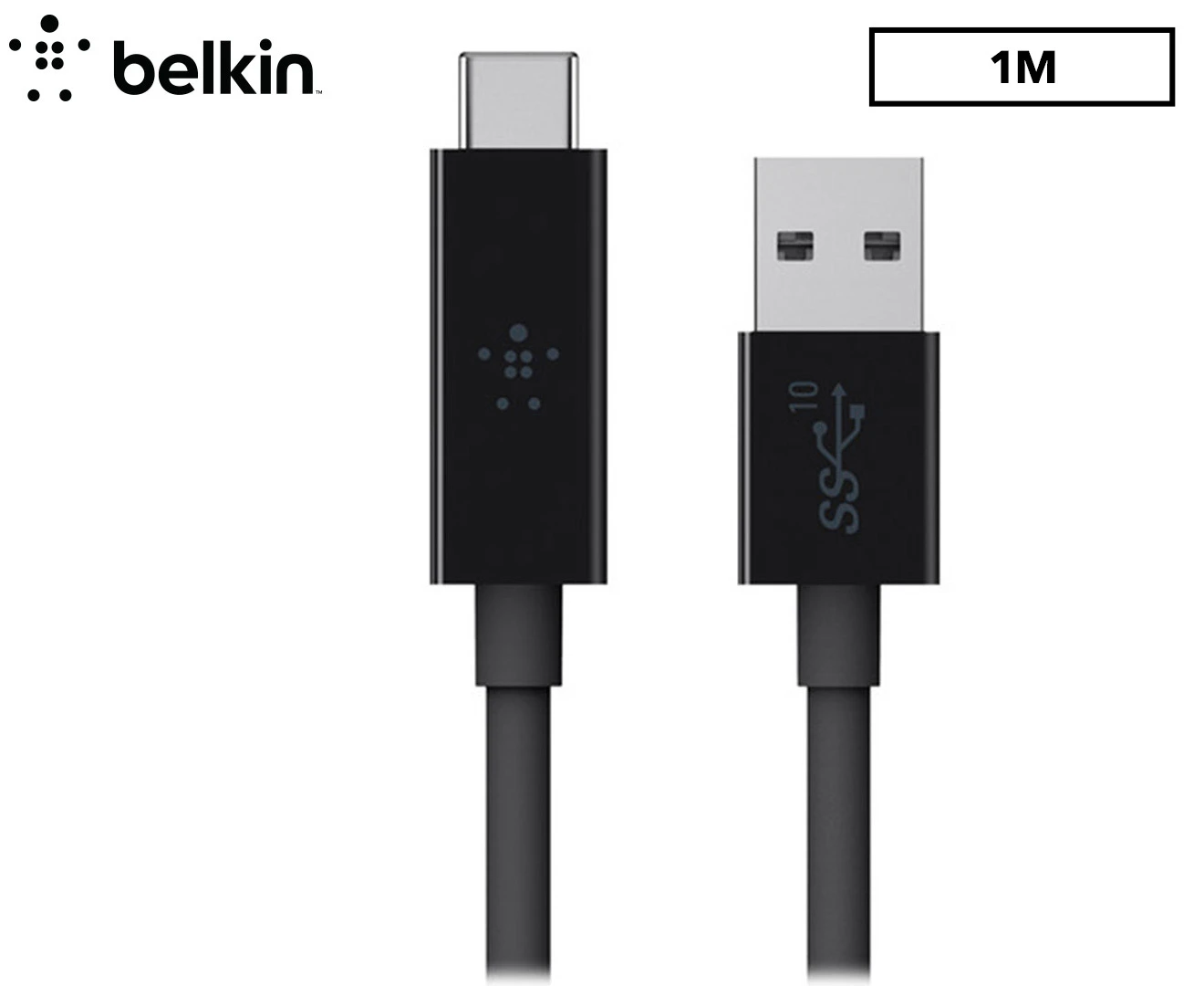 Belkin 1m Cord USB 3.1 Type A to C Data Cable Connector For MacBook Pro Black