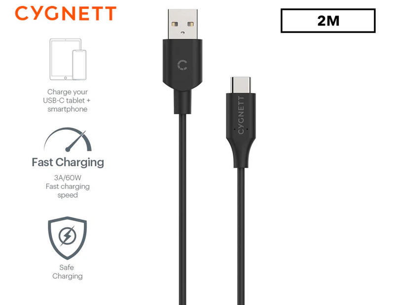 Cygnett 2m Essentials USB-C to USB-A Cable