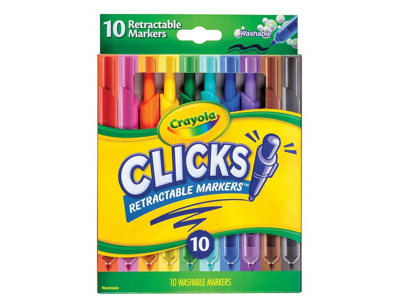 Crayola Clicks 10 Pack Retractable Markers - Multi