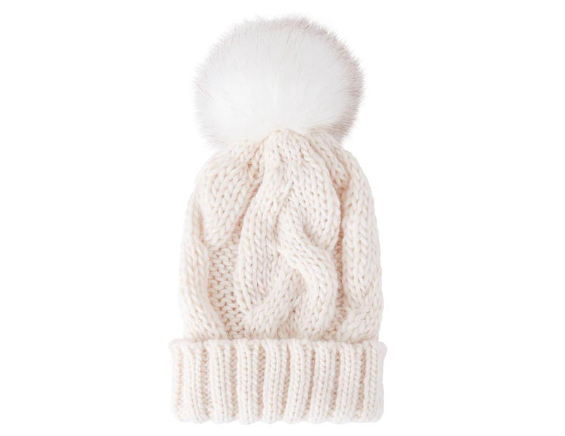 AC-LAB Cable Knit Beanie - Winter White