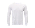 FIL Men's Cotton Long Sleeve Top Thermal Underwear - White