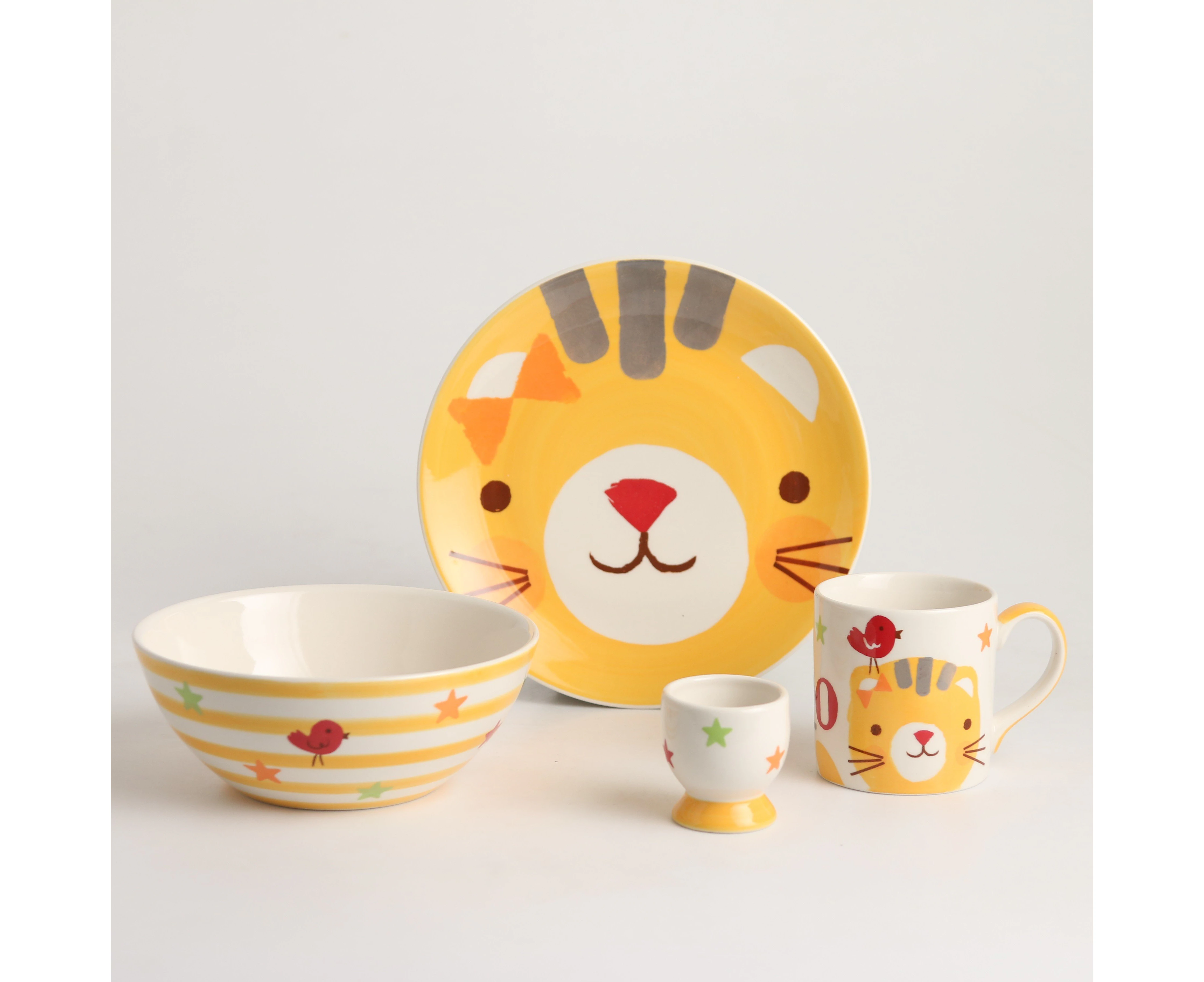 Royalclub 4 Piece Gladly Cat Kid's Breakfast Set