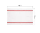 Vogue Heavy Single Tea Towel - White with Red Stripe - Cotton - Thick & Absorbent