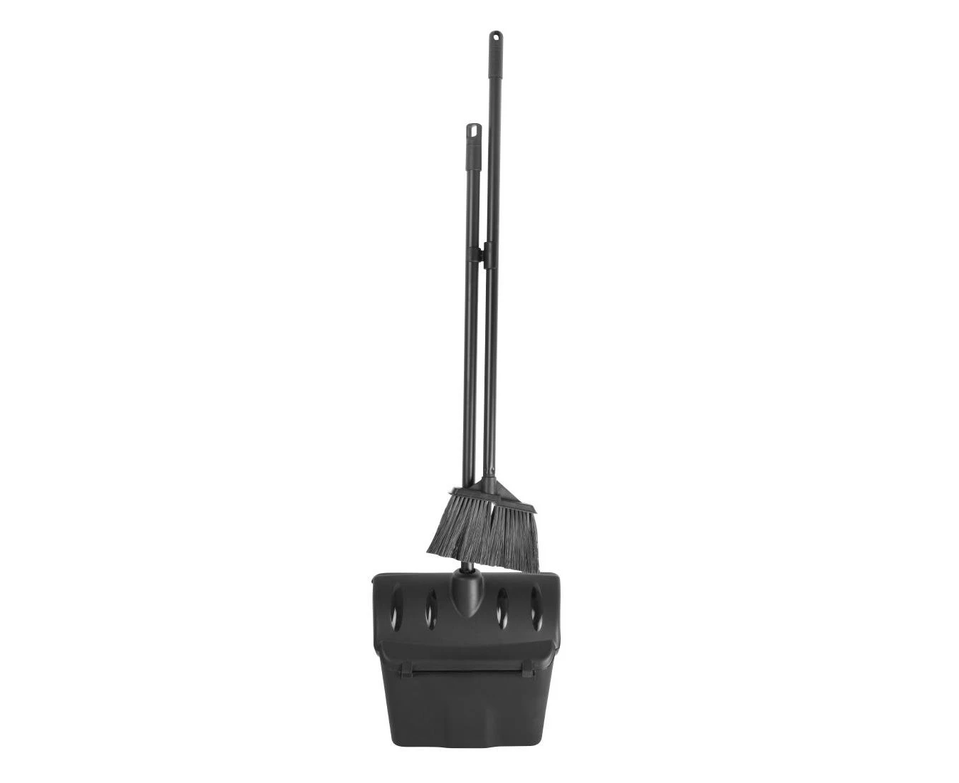 Jantex Lobby Dustpan & Broom with Wind Breaker Cover - Black Polypropylene