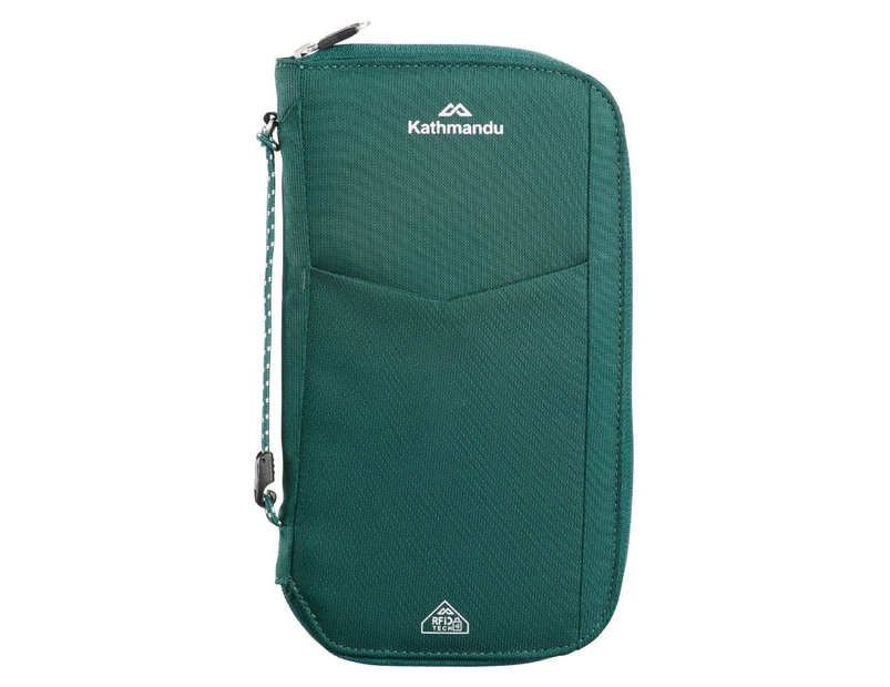 Kathmandu Large Departure RFIDtech Wallet v2 AntiScan Travel Safe Money/Bank  Unisex - Green Cedar