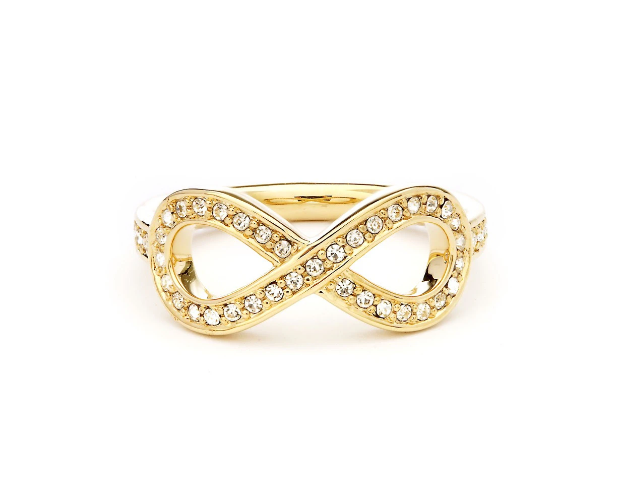 Infinity Crystal Pave Ring with Swarovski® Crystals Gold Plated