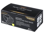 Virafree 3 Ply Disposable Protective Face Masks 50-Pack - Black