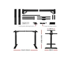 Artiss Standing Desk Adjustable Height Desk Dual Motor Black Frame White Desk Top 120cm