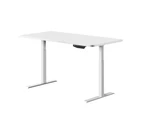 Artiss Standing Desk Adjustable Height Desk Dual Motor White Frame White Desk Top 120cm