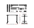 Artiss Standing Desk Adjustable Height Desk Dual Motor Black Frame Black Desk Top 120cm