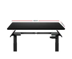 Artiss Standing Desk Adjustable Height Desk Dual Motor Black Frame Black Desk Top 140cm