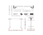 Artiss Standing Desk Motorised Dual Motor 140CM White Oak