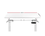 Artiss Standing Desk Adjustable Height Desk Dual Motor White Frame White Desk Top 140cm