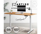 Artiss Standing Desk Motorised Dual Motor 140CM White Oak