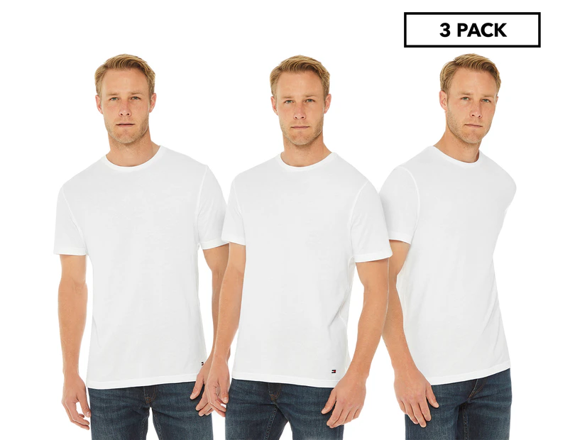 Tommy Hilfiger Men's Classic Crew Neck Tee / T-Shirt / Tshirt 3-Pack - White