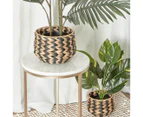 Cooper & Co. 2-Piece Hyacinth Planter Pot Holder Set - Tiger Stripe