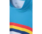 Mountain Warehouse Kids Rash Vest Printed Short Sleeves Swimming Childrens Top - Blue