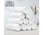 JustLINEN 500GSM 10Pieces Face Washers Towels 30x30cm Set-White