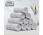 JustLINEN 500GSM 10Pieces Face Washers Towels 30x30cm Set-Silver