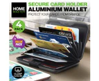 Home Master 4PK Aluminium Card Holder Open/Close Button Durable Compact 11cm - Various Colours