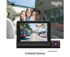 4 inch 3-Lens Dashcam, Night Vision, DVR Dash Cam, 3 Cameras, Front, Rear & Reversing Camera