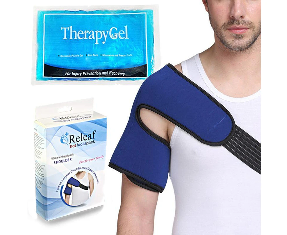 Shoulder Hot/Cold Pack Therapy Reusable Gel Pack With Wrap