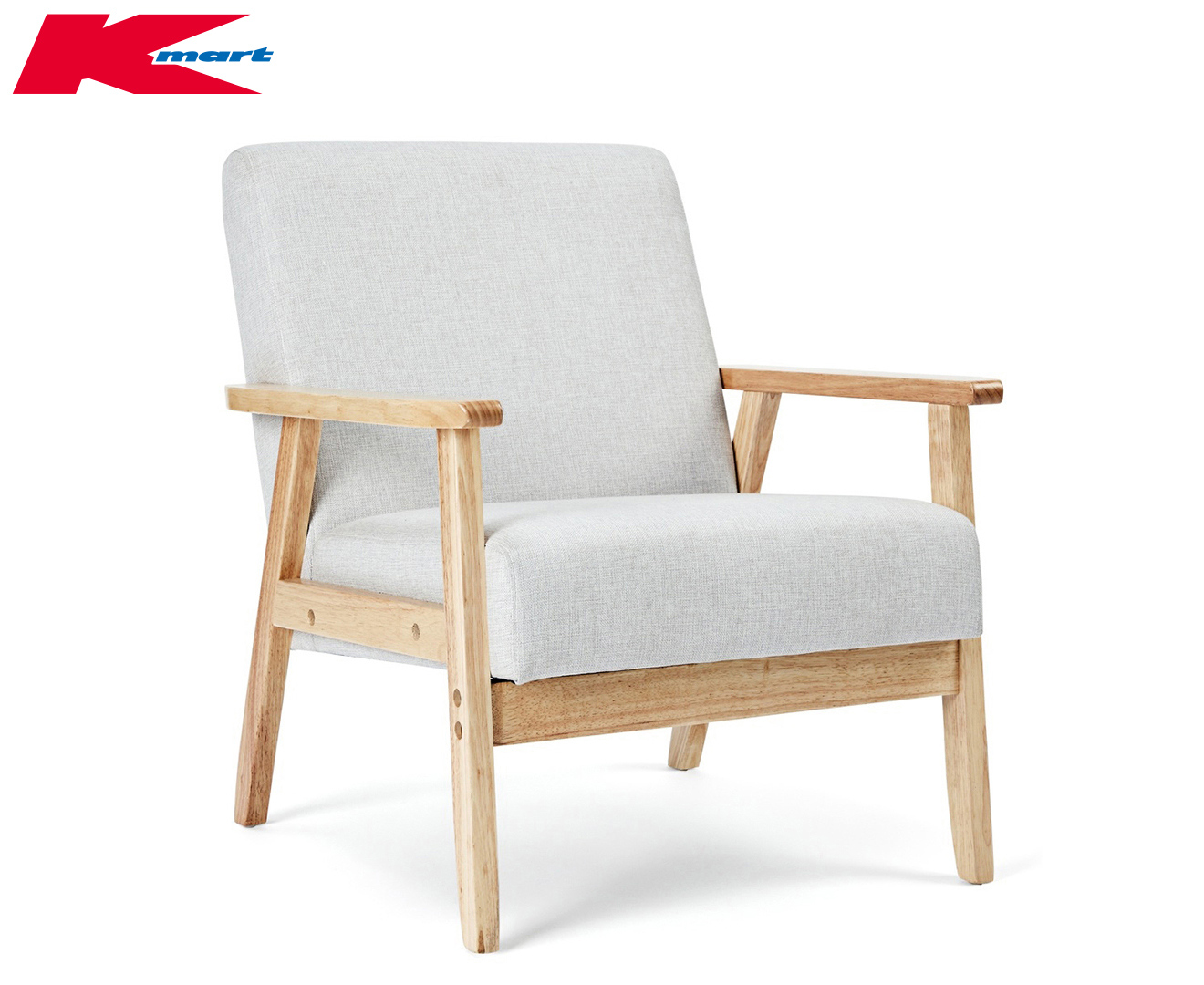 Anko Upholstered Timber Chair Grey