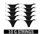 Womens G String Black 10 Pack - Frank and Beans Underwear