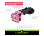 FURminator Deshedding Tool for Long Hair Small Cats - Black/Pink