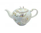 Elegant Kitchen Teapot WHITE ROSE China Tea Pot with Gift Box
