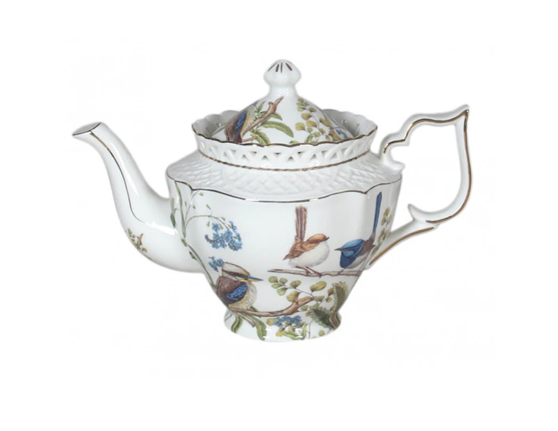 Elegant Kitchen Teapot AUSTRALIAN BIRDS China Tea Pot with Giftbox