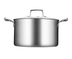 SOGA 2X 24cm Stainless Steel Soup Pot Stock Cooking Stockpot Heavy Duty Thick Bottom with Glass Lid 3