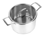 SOGA 2X 24cm Stainless Steel Soup Pot Stock Cooking Stockpot Heavy Duty Thick Bottom with Glass Lid 4