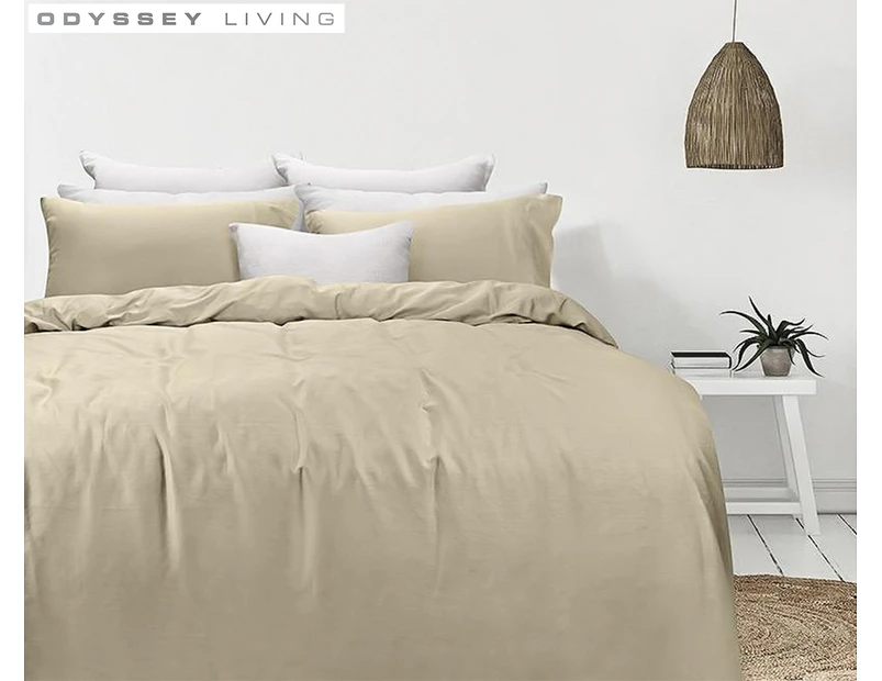 Odyssey Living Organic Cotton Quilt Cover Set - Linen